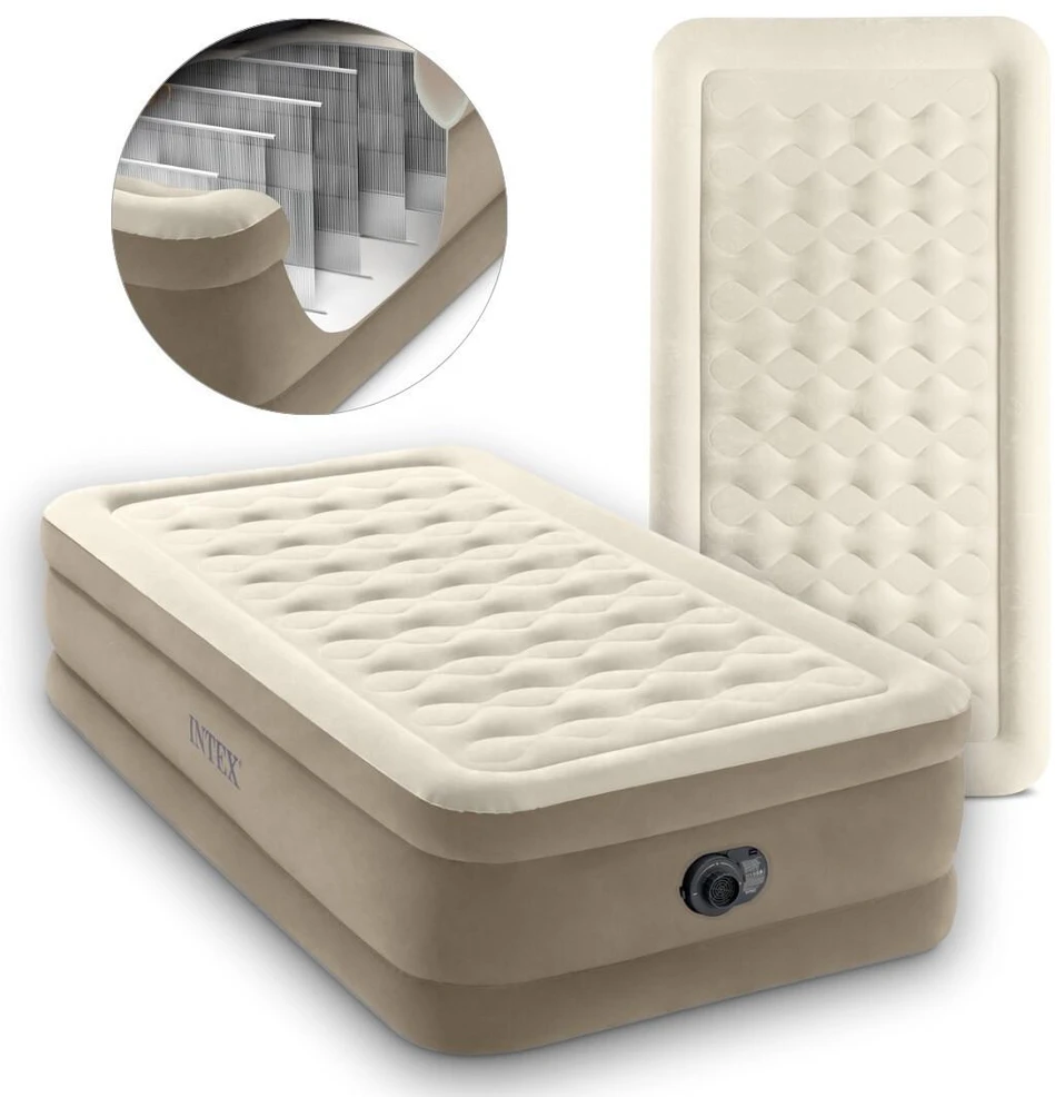 Pripučiamas čiužinys 191x99x46 cm su integruota elektrine pompa INTEX 64426ND
