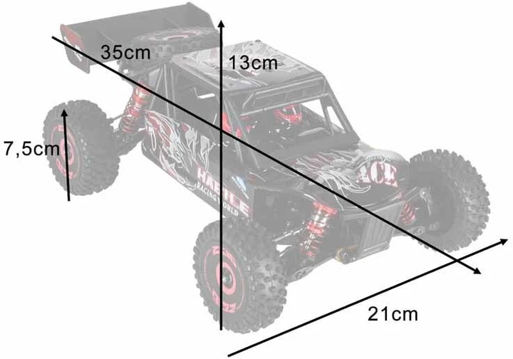 WLToys 124016 1:12 4WD bešepetėlinis RC visureigis, 75 km/val., RTR