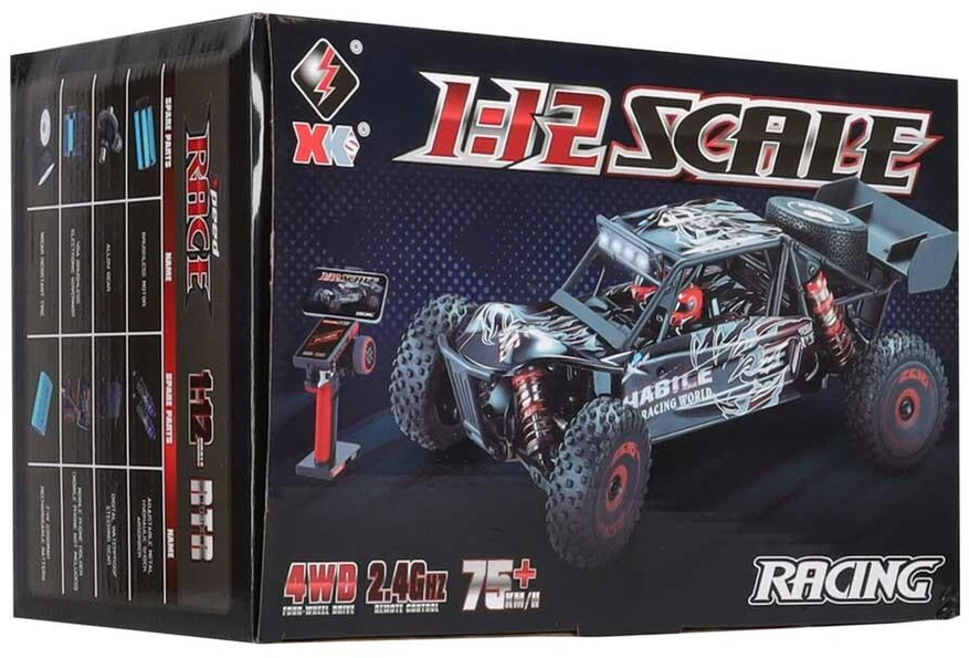 WLToys 124016 1:12 4WD bešepetėlinis RC visureigis, 75 km/val., RTR