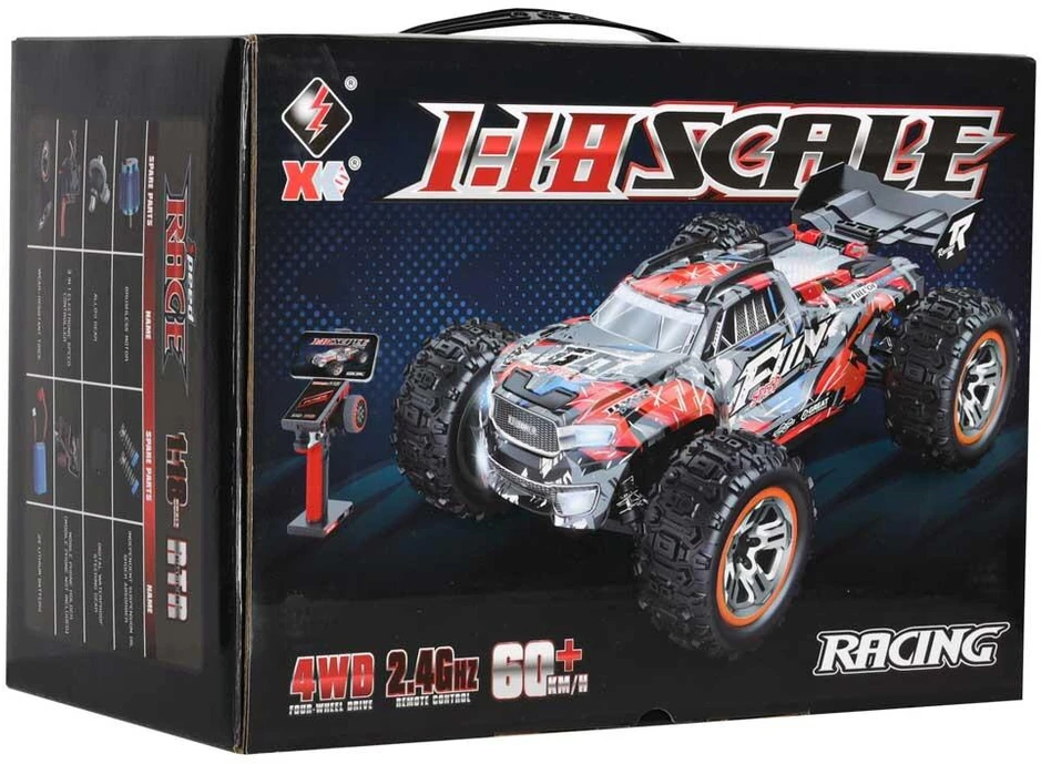 WLToys 184008 1:18 4WD bešepetėlinis RC automobilis su LED, 60 km/h, RTR