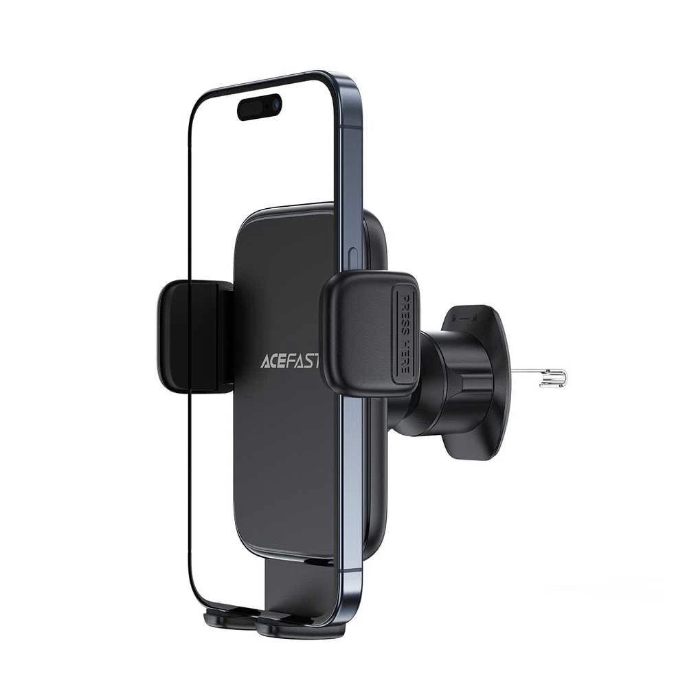 Acefast D27 Auto Gaisa Ventilācijas Telefonu Turētājs 4.5 - 6.7 Ierīcēm Universāls Klips Montāža 360° Rotācija Melns