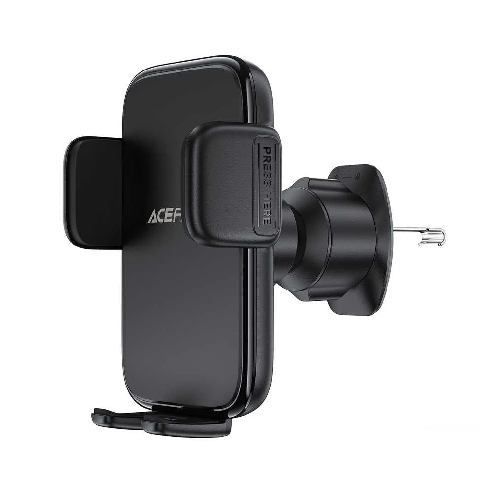 Acefast D27 Auto Gaisa Ventilācijas Telefonu Turētājs 4.5 - 6.7 Ierīcēm Universāls Klips Montāža 360° Rotācija Melns