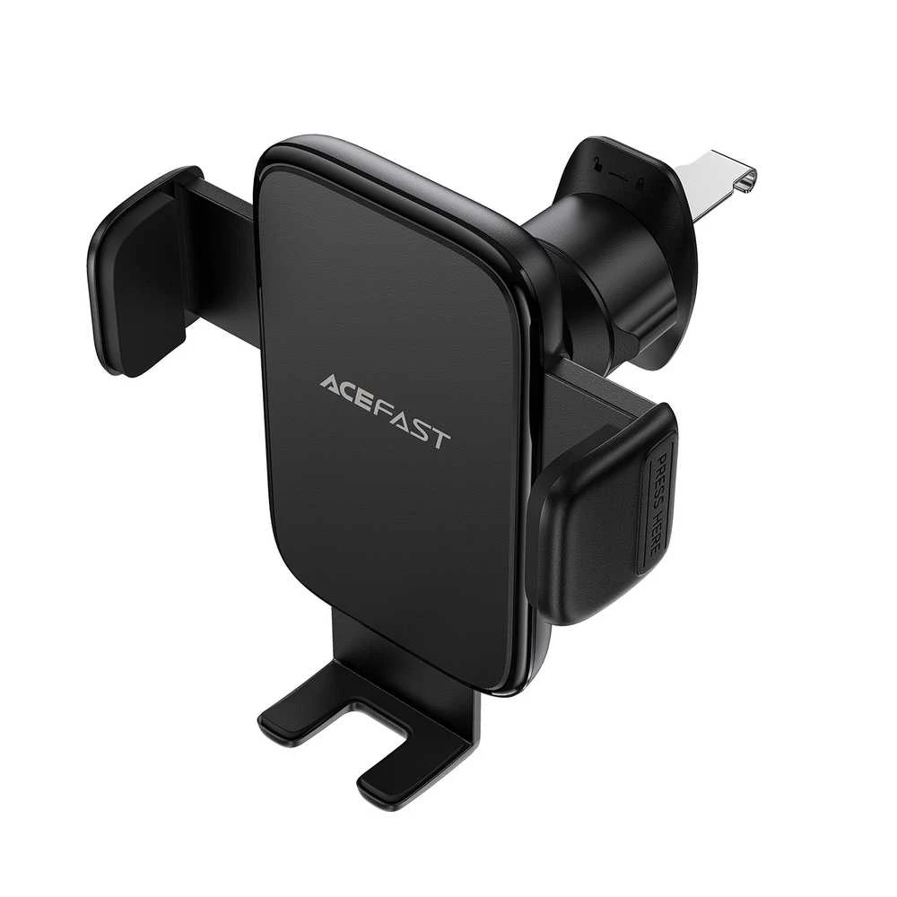 Acefast D27 Auto Gaisa Ventilācijas Telefonu Turētājs 4.5 - 6.7 Ierīcēm Universāls Klips Montāža 360° Rotācija Melns
