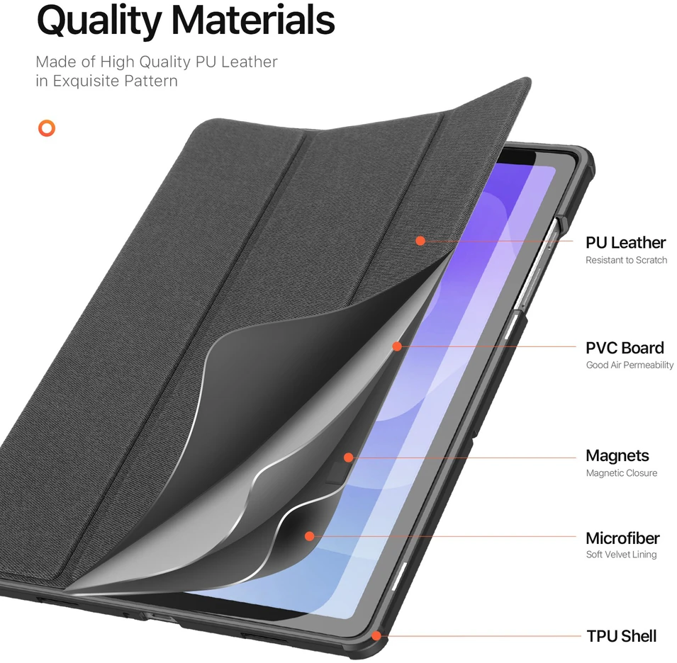 Dux Ducis "Domo" skirtas Samsung X210/X215 (Tab A9 Plus) X230/X236 (Tab A11 Plus) juodas