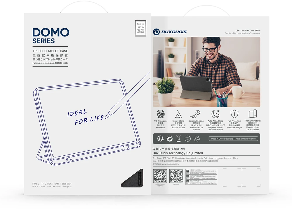 Dux Ducis "Domo" skirtas Samsung X210/X215 (Tab A9 Plus) X230/X236 (Tab A11 Plus) juodas