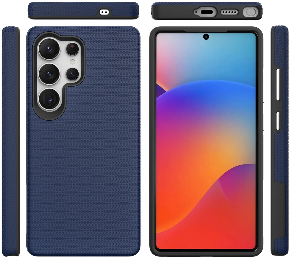 Dėklas Perfectionists Triangle Case Samsung S918 S23 Ultra 5G tamsiai mėlynas