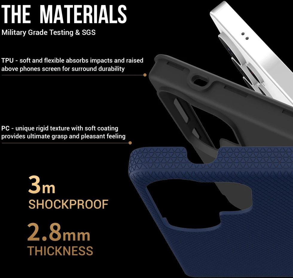 Dėklas Perfectionists Triangle Case Samsung S918 S23 Ultra 5G tamsiai mėlynas