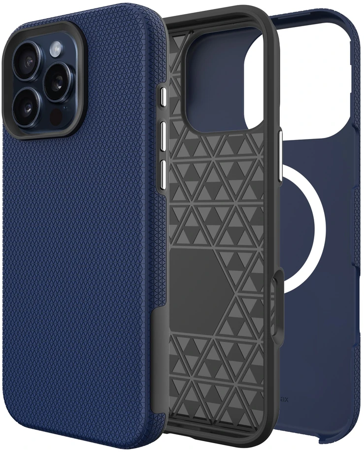 Dėklas Perfectionists Triangle Mag Case Apple iPhone 14 Pro Max tamsiai mėlynas