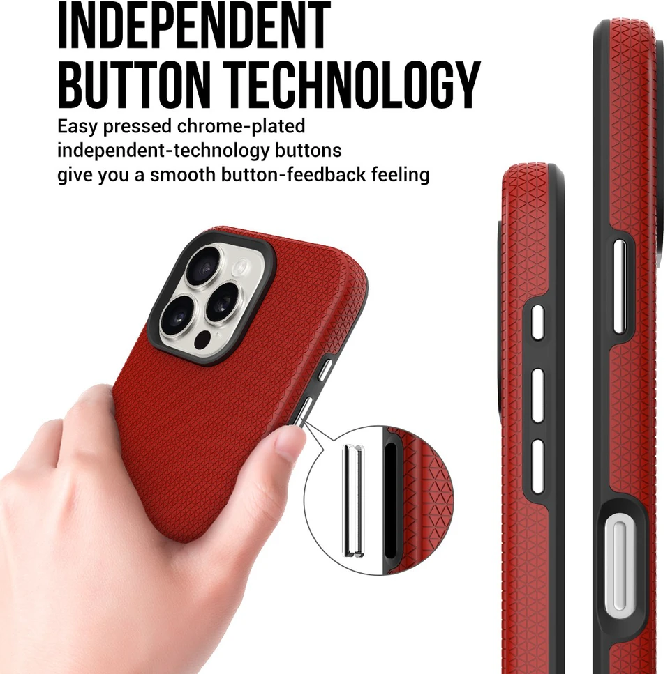 Dėklas Perfectionists Triangle Mag Case Apple iPhone 14 Pro Max raudonas