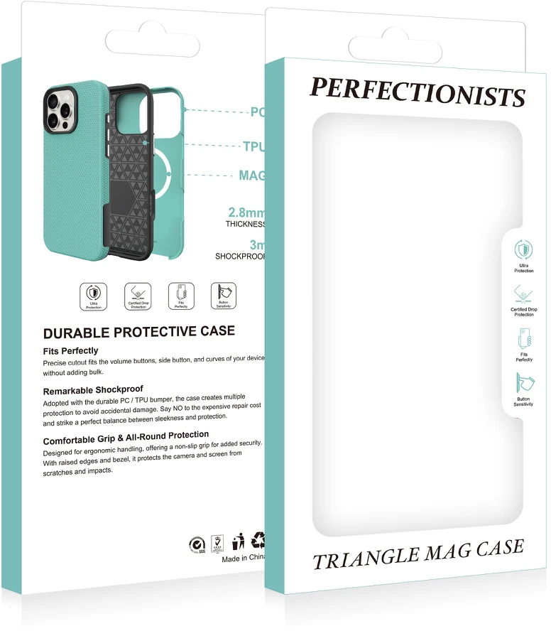 Dėklas Perfectionists Triangle Mag Case Apple iPhone 14 Pro Max raudonas