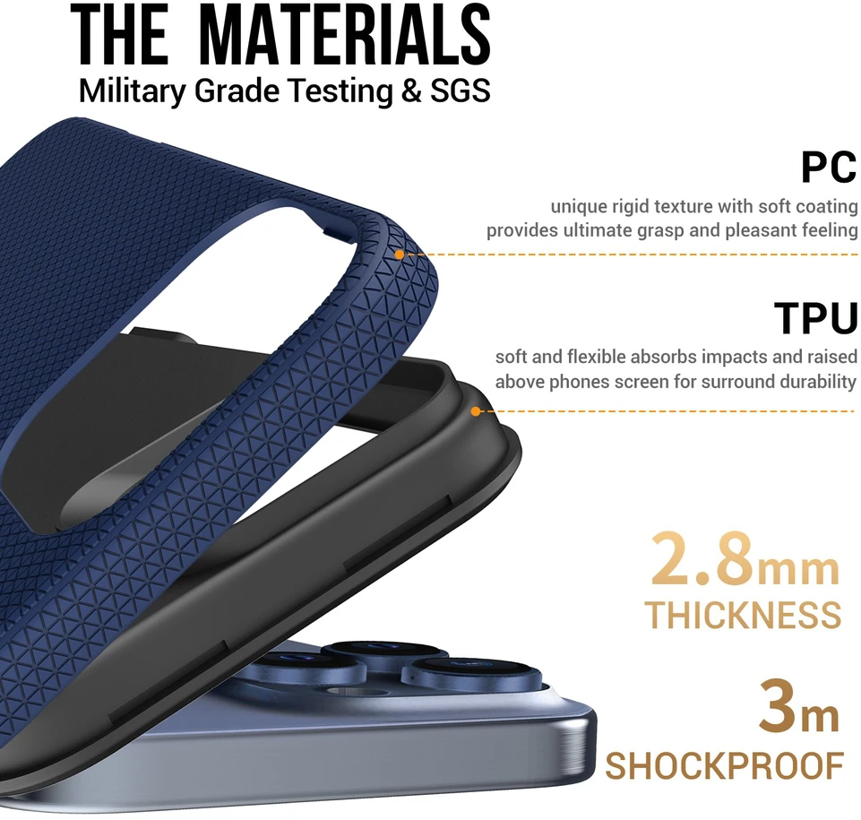 Dėklas Perfectionists Triangle Mag Case Apple iPhone 14 Pro Max tamsiai mėlynas