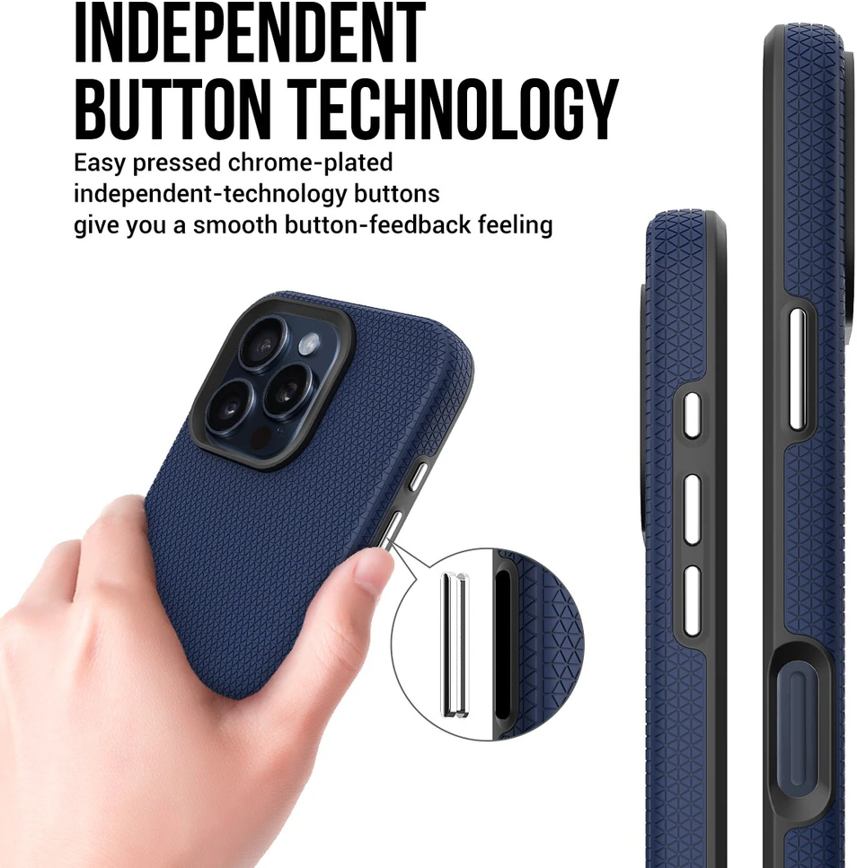 Dėklas Perfectionists Triangle Mag Case Apple iPhone 14 Pro Max tamsiai mėlynas