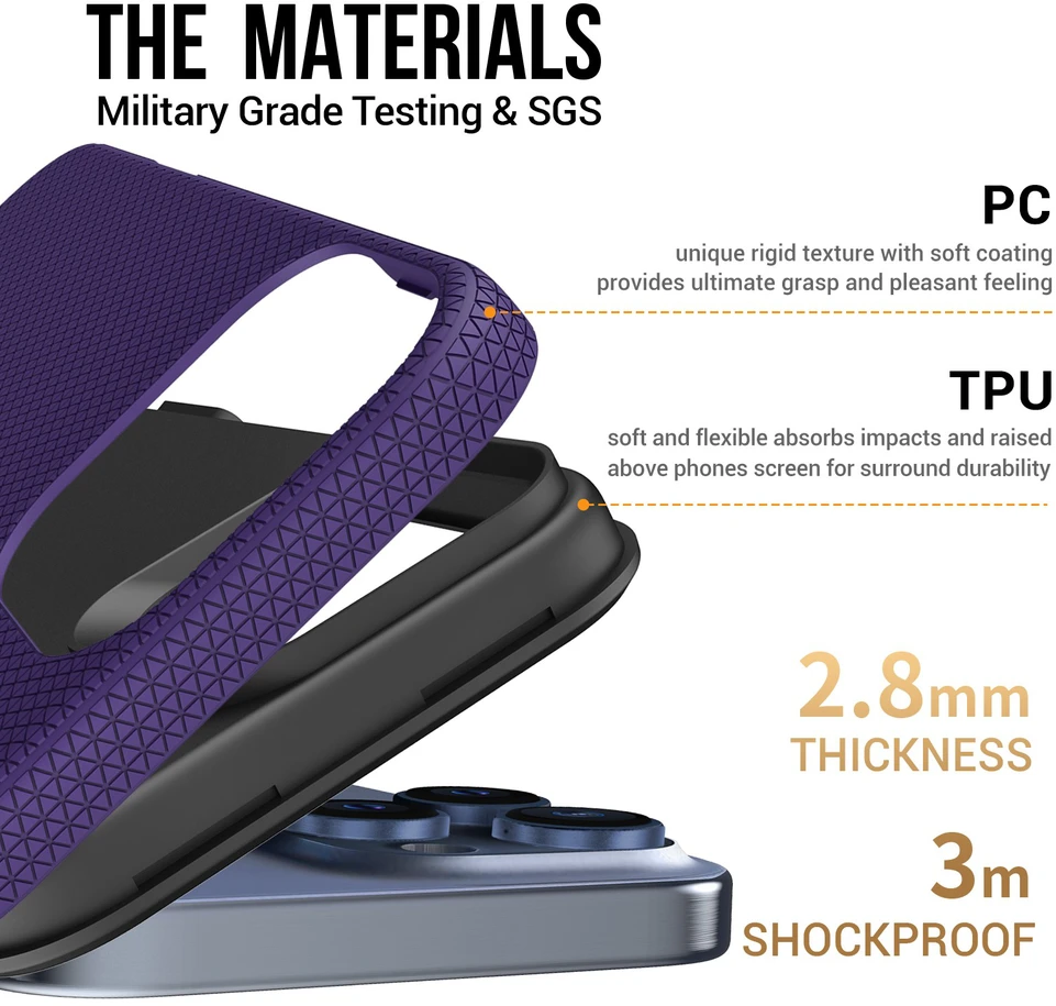 Dėklas Perfectionists Triangle Mag Case Apple iPhone 14 Pro Max violetinis