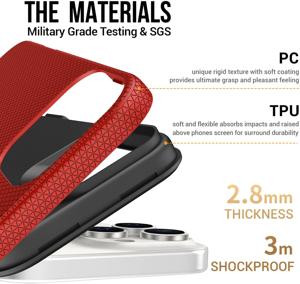 Dėklas Perfectionists Triangle Mag Case Apple iPhone 14 Pro Max raudonas