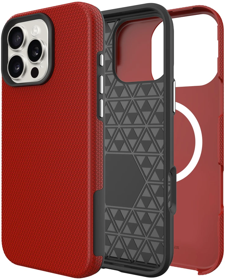 Dėklas Perfectionists Triangle Mag Case Apple iPhone 14 Pro Max raudonas