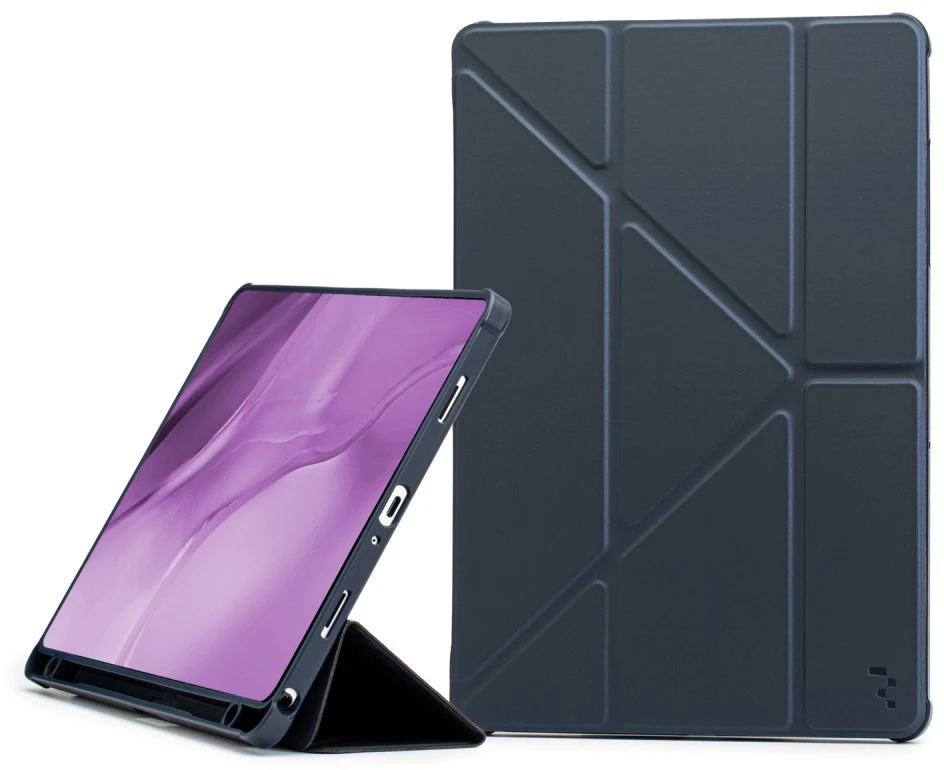 Dėklas Reach Origami Samsung X110/X115 Tab A9 8.7/X130/X135 Tab A11 8.7 tamsiai mėlynas