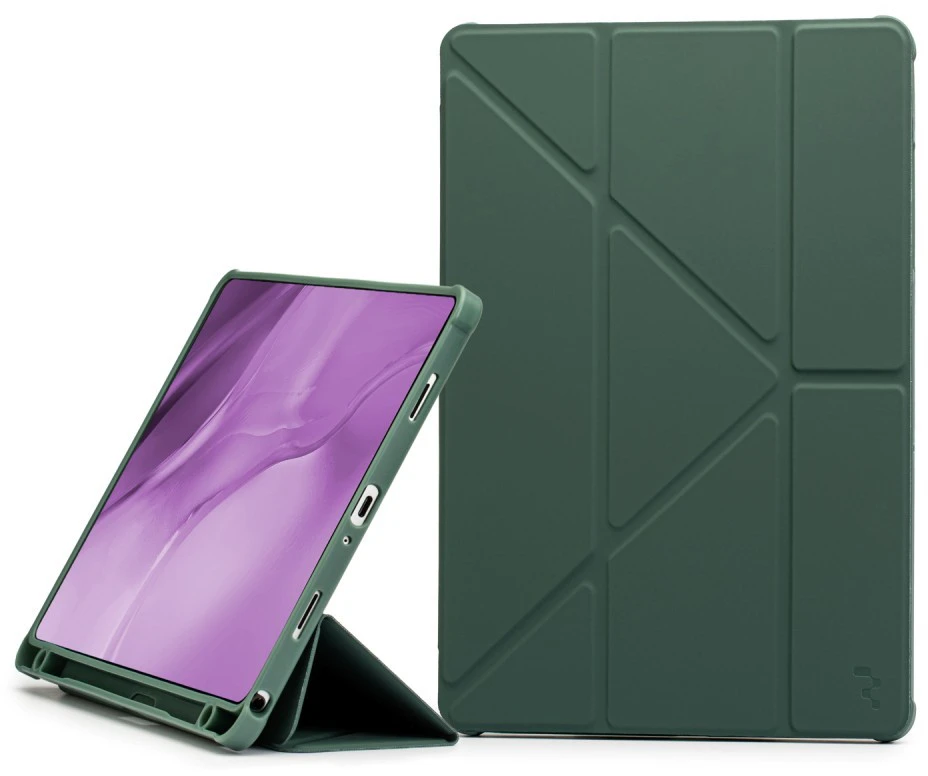 Dėklas Reach Origami Samsung X110/X115 Tab A9 8.7/X130/X135 Tab A11 8.7 tamsiai žalias