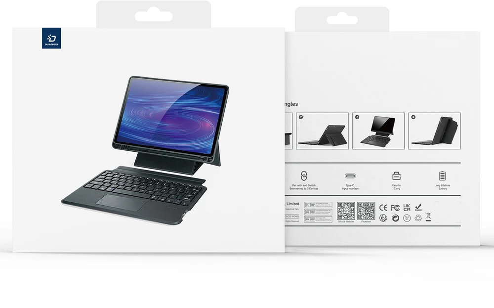 Dėklas su klaviatūra Dux Ducis DK Samsung X210/X215/X216 Tab A9 Plus 11.0/X230/X235/X236 Tab A11 Plus 11.0 juodas