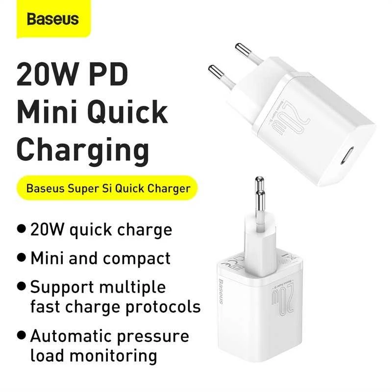 Baseus Super Si greitas įkroviklis 1C 20W - Baltas