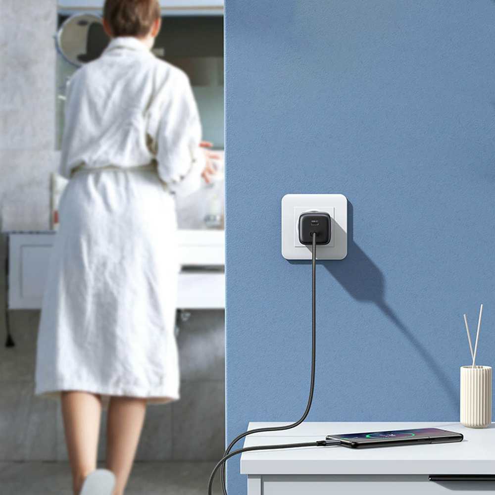 UGREEN CD294 įkroviklis 2x USB-C, GaN, PD3.0, QC4.0, 45W, pilkas