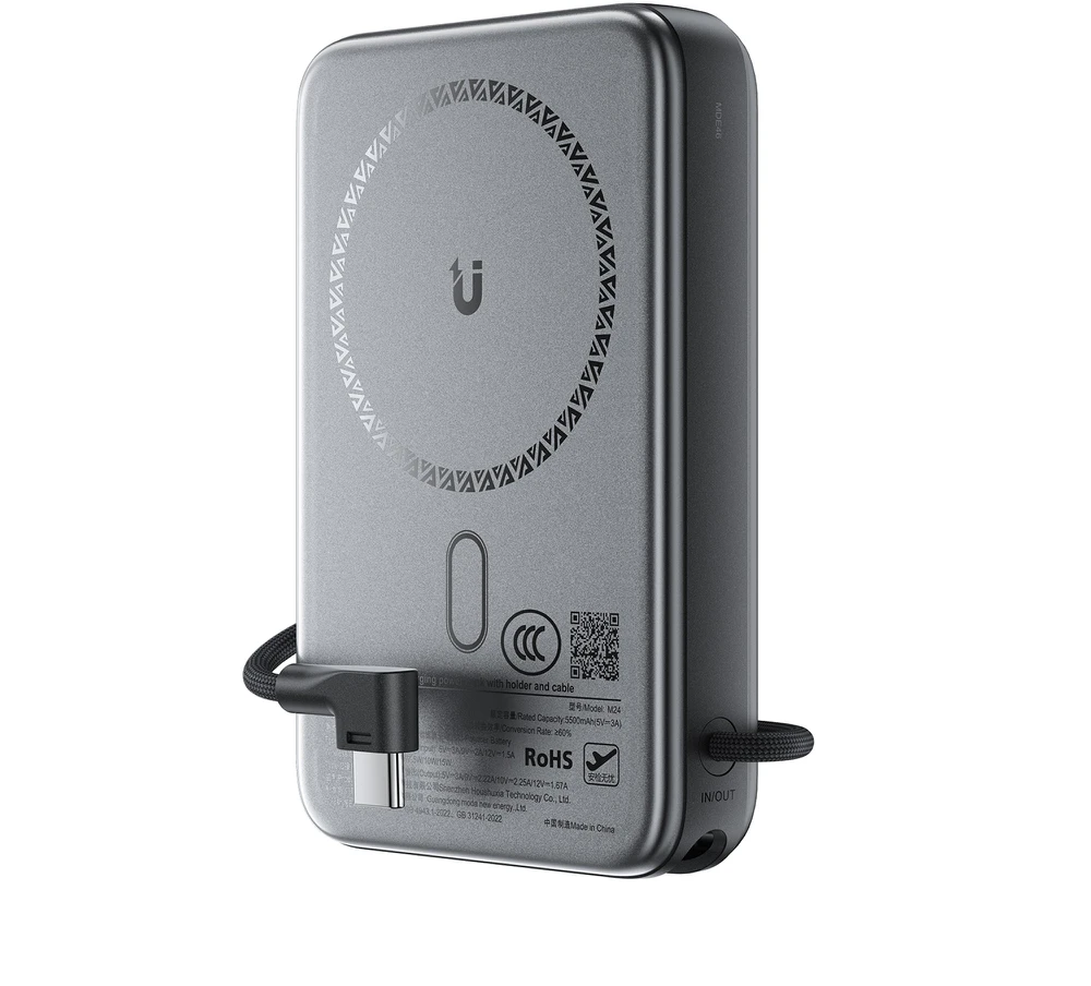 Išorinė baterija Power Bank Acefast M24-10000 22.5W Magnetic Wireless 10000mAh juoda