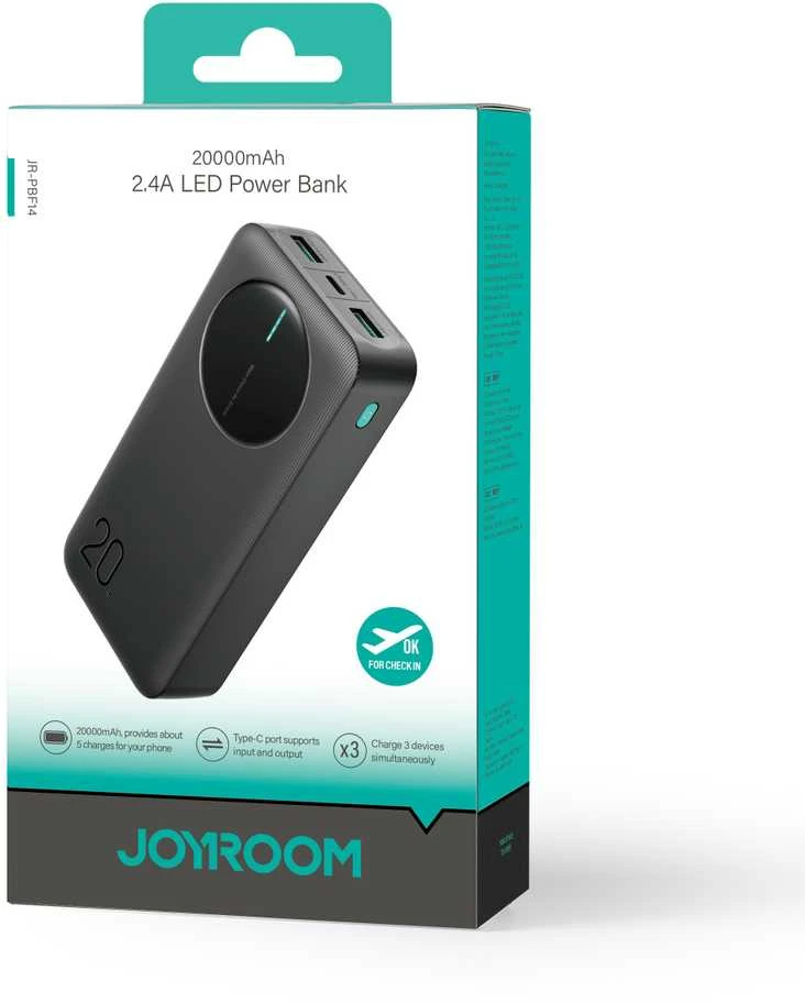 Išorinė baterija Power Bank Joyroom JR-PBF14 20000mAh juoda