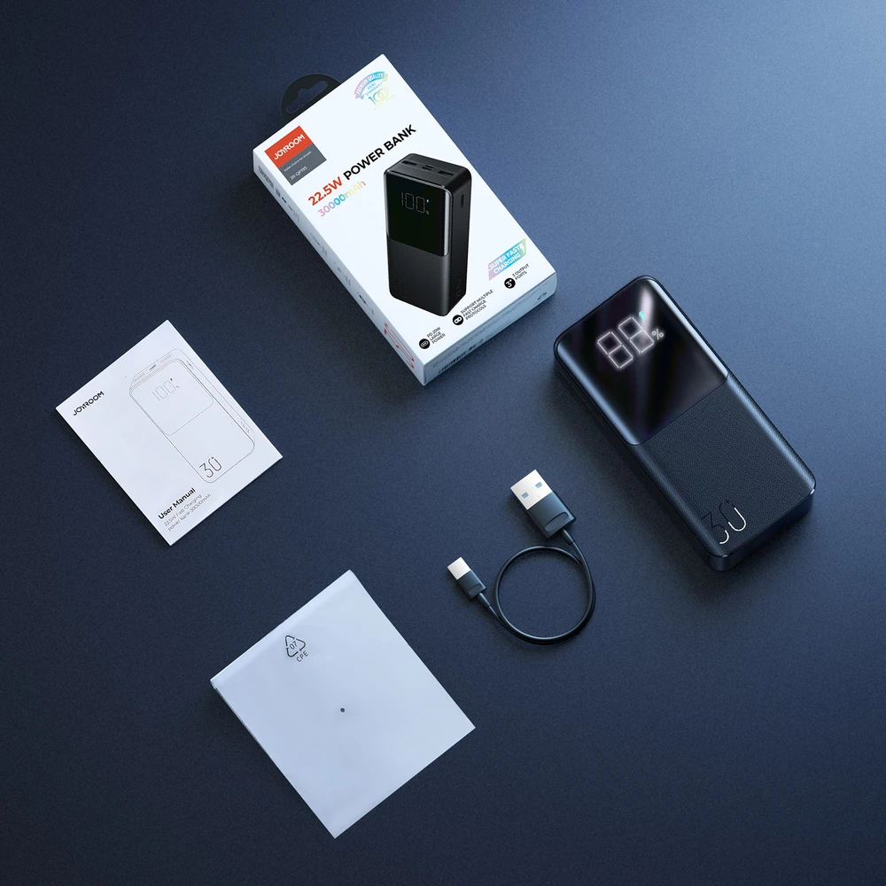 Išorinė baterija Power Bank Joyroom JR-QP193 22.5W 30000mAh juoda