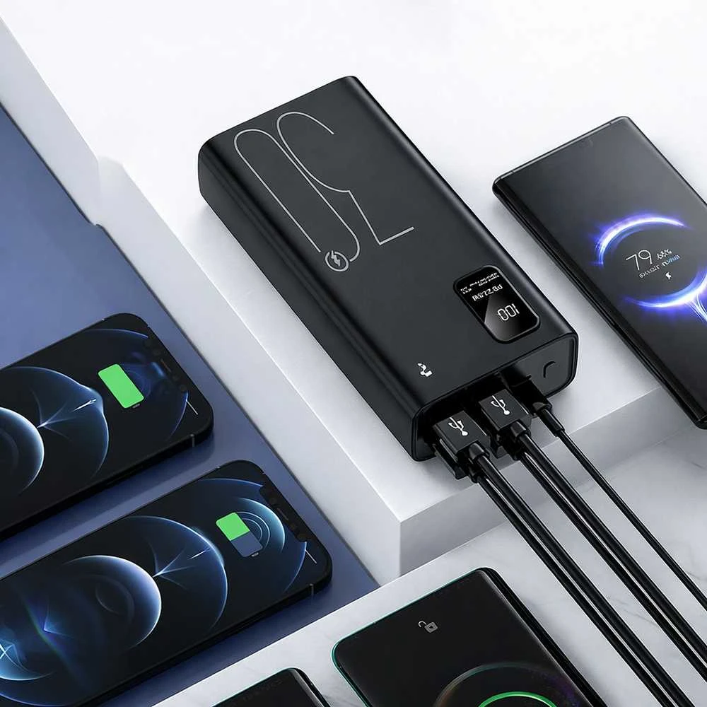 Išorinė baterija Power Bank Reach RR-H34B 22.5W 30000mAh juoda