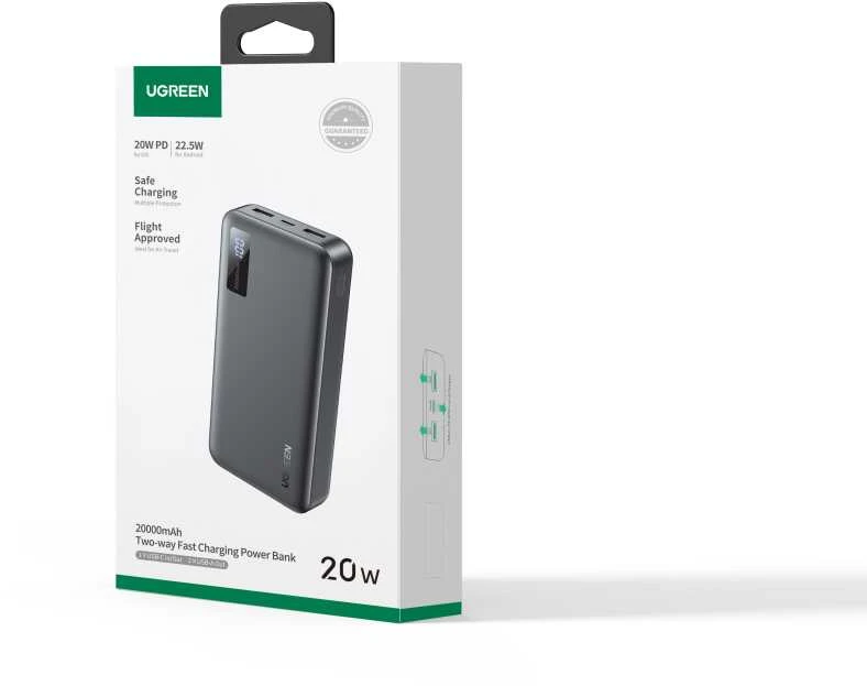 Išorinė baterija Power Bank Ugreen PB313 20W 20000mAh (25683) juoda