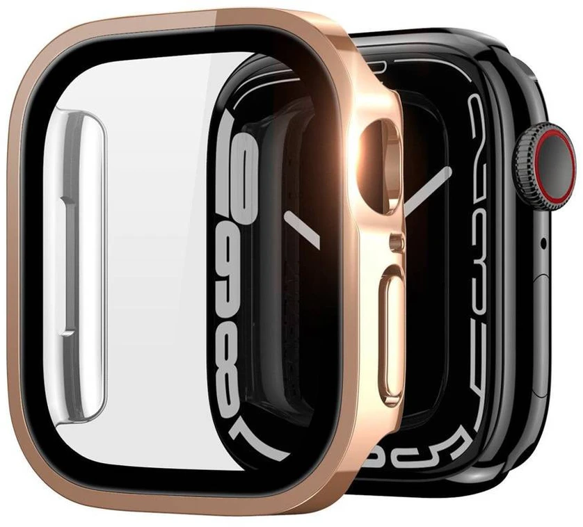 LCD apsauginis stikliukas/dėklas Dux Ducis Hamo Apple Watch 44mm rožinis
