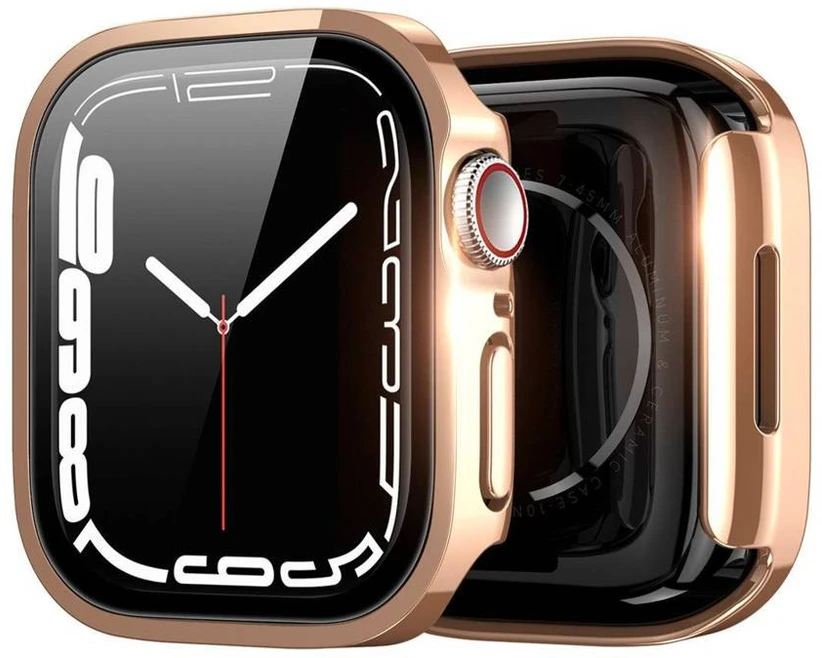 LCD apsauginis stikliukas/dėklas Dux Ducis Hamo Apple Watch 44mm rožinis