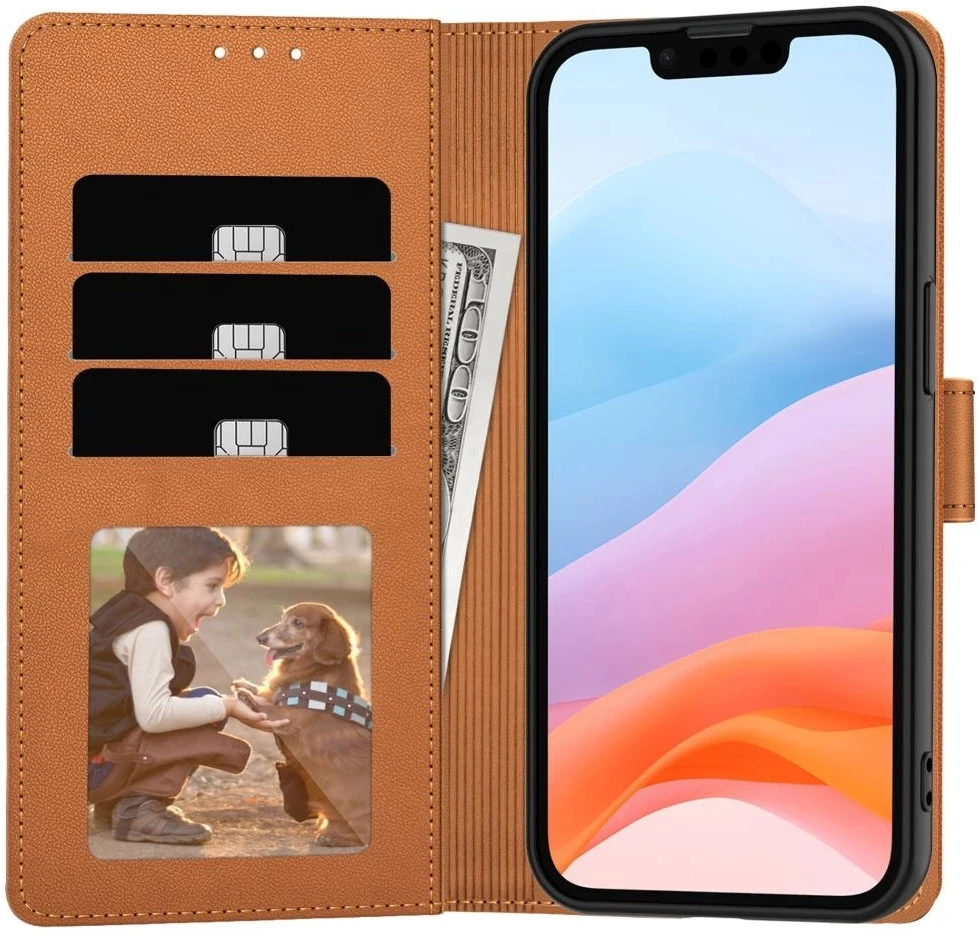 Reach Dėklas Fancy Wallet Xiaomi Redmi 15C 4G/5G/Poco C85 4G/5G rudas