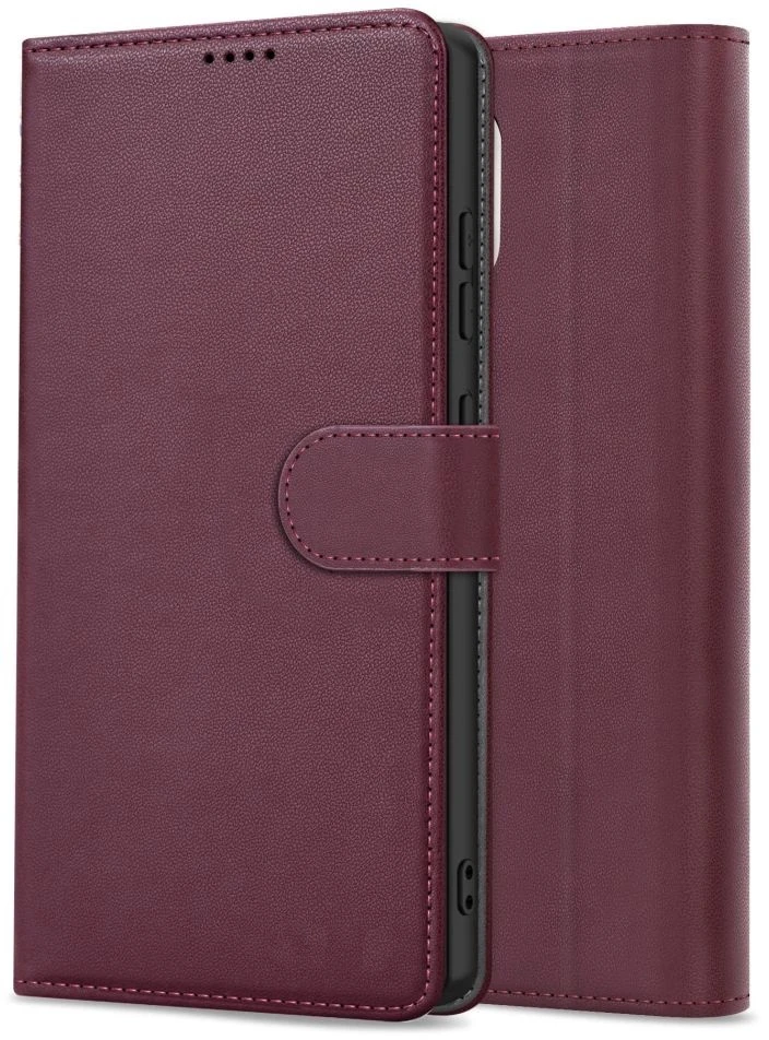 Reach Dėklas Fancy Wallet Xiaomi Redmi 15C 4G/5G/Poco C85 4G/5G tamsiai raudonas