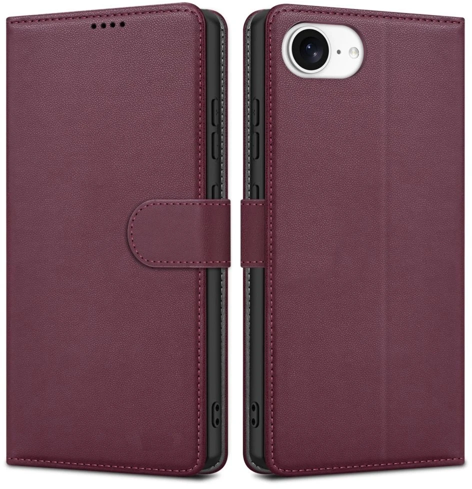 Reach Dėklas Fancy Wallet Xiaomi Redmi 15C 4G/5G/Poco C85 4G/5G tamsiai raudonas