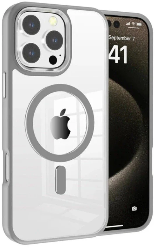Reach Dėklas Premium Mag Cover Apple iPhone 15 Plus pilkas