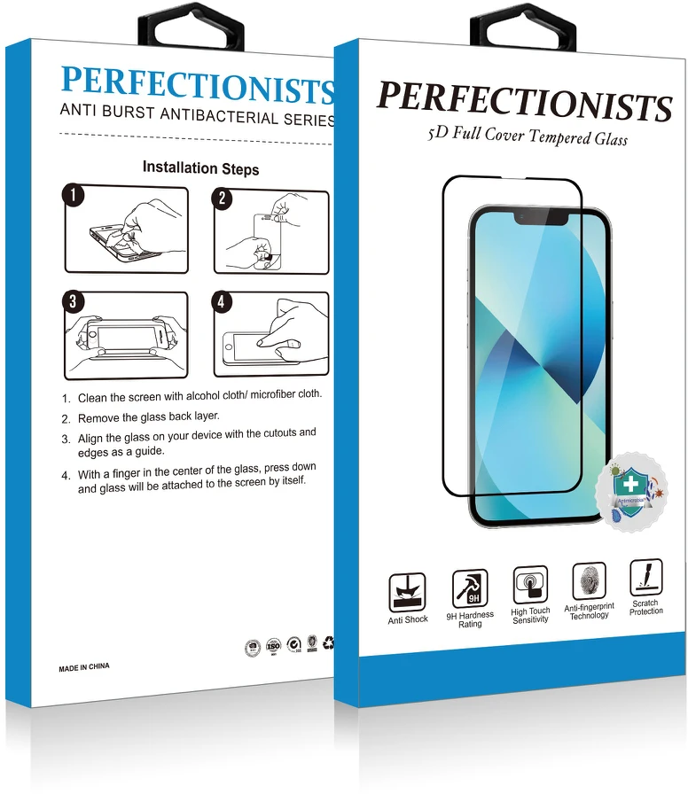 Reach LCD apsauginis stikliukas 5D Perfectionists Apple iPhone 13/13 Pro/14/16e/17e lenktas juodas