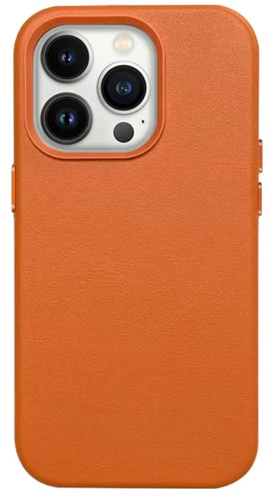Reach Dėklas Mag Odinis dėklas Apple iPhone 15 Pro oranžinis