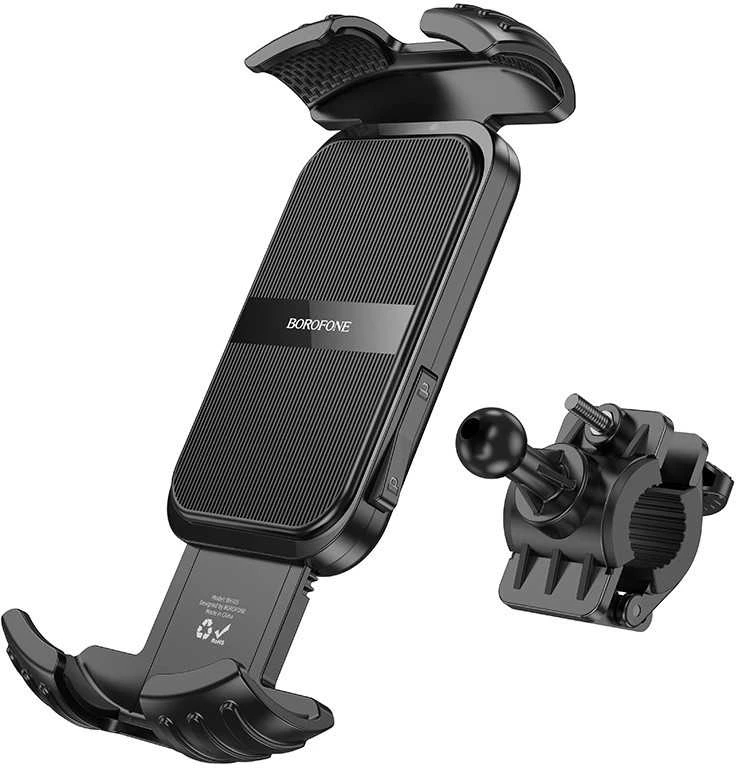 Borofone telefono laikiklis dviračiui/motociklui BH105 Crown juodos spalvos