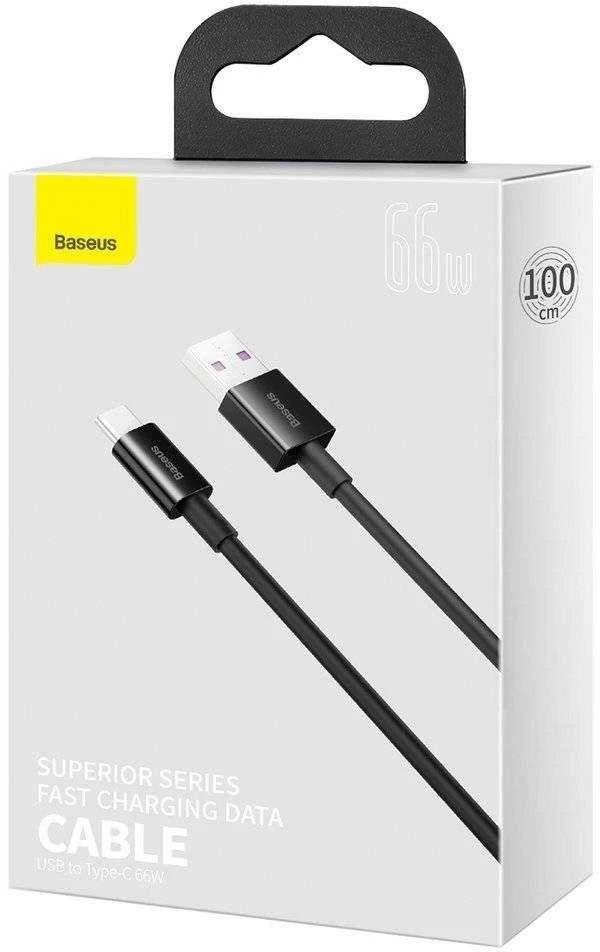 USB kabelis Baseus Superior iš USB į Type-C 66W 2.0m juodas CATYS-A01