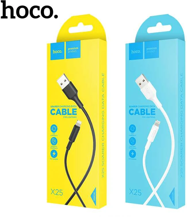 USB kabelis Hoco X25 Lightning 1.0m baltas