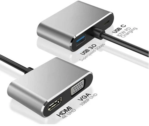 USB šakotuvas Reach USB-C to HUB PD + HDMI + VGA + USB 3.0