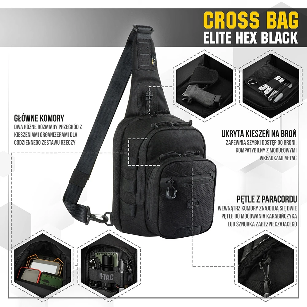 M-TAC krepšys per petį Cross Bag Elite Hex (5 l)