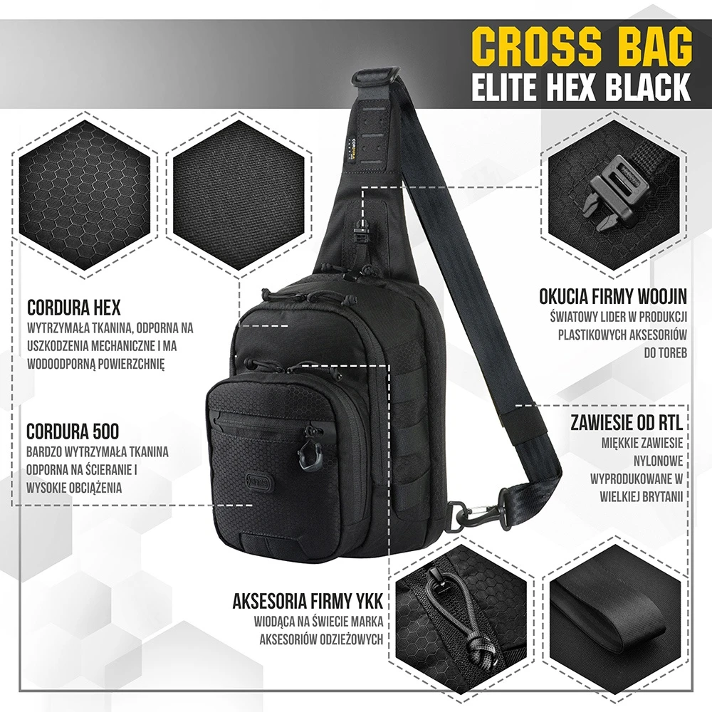 M-TAC krepšys per petį Cross Bag Elite Hex (5 l)