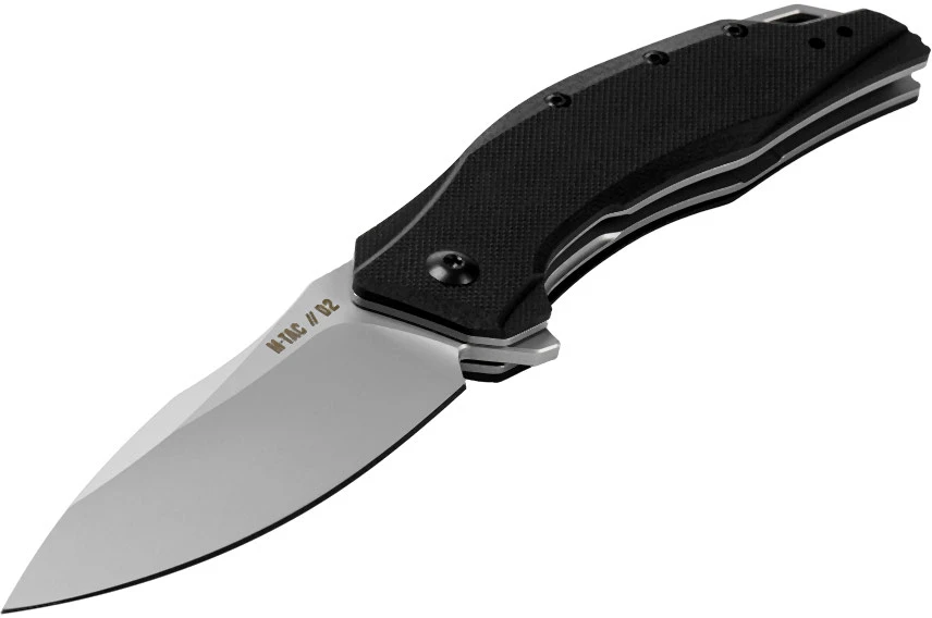 M-TAC Type 17 sulankstomas peilis, juodas / plieno spalvos, 8,5 cm geležte