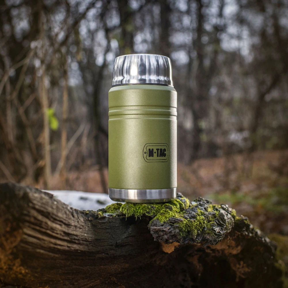 M-Tac maisto termosas su sulankstomu šaukštu 750 ml Olive