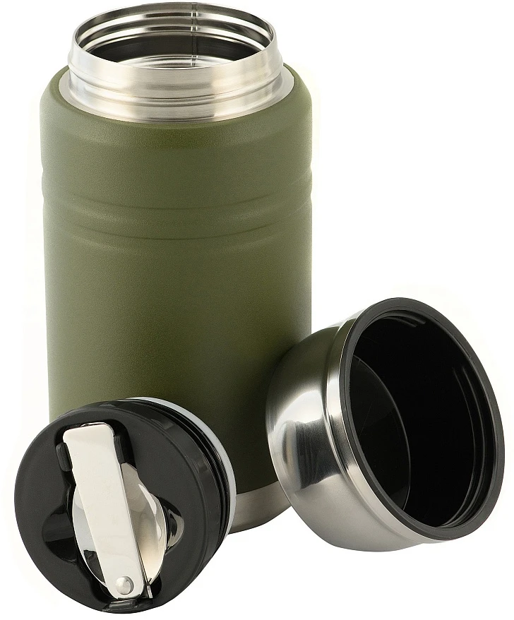 M-Tac maisto termosas su sulankstomu šaukštu 750 ml Olive