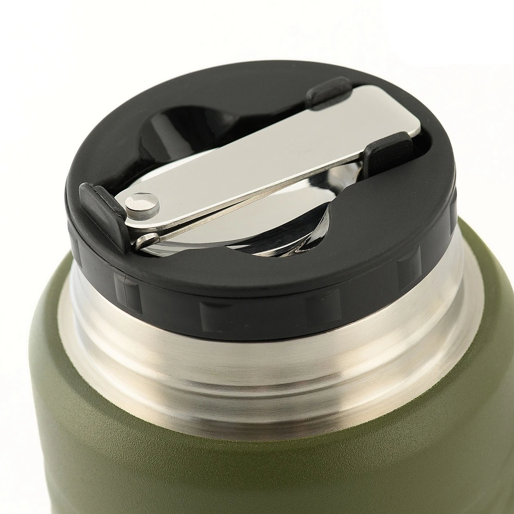M-Tac maisto termosas su sulankstomu šaukštu 750 ml Olive