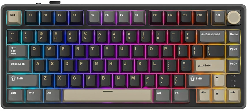 CREAM Klaviatūra Royal Kludge R75 Pro (Phantom) - RK Kreminis Switches