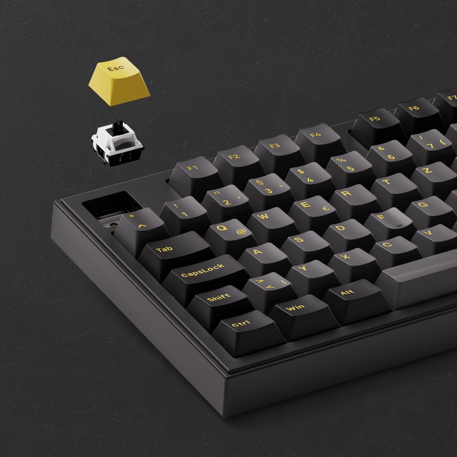 Klaviatūra AKKO 5098B Plus (Juoda/Geltona) - Akko V3 Piano Pro Switches aprašymas - Prekės nuotrauka