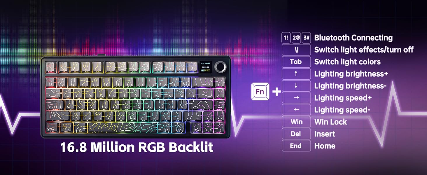 Klaviatūra Aula F75 MAX (Gradient Juodas Contour) - LEOBOG Reaper Switches aprašymas - Prekės nuotrauka